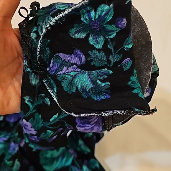 1980s Midi Sheath Vintage Dress Pockets Purple Green Black  All That Jazz - Picture 10 of 10